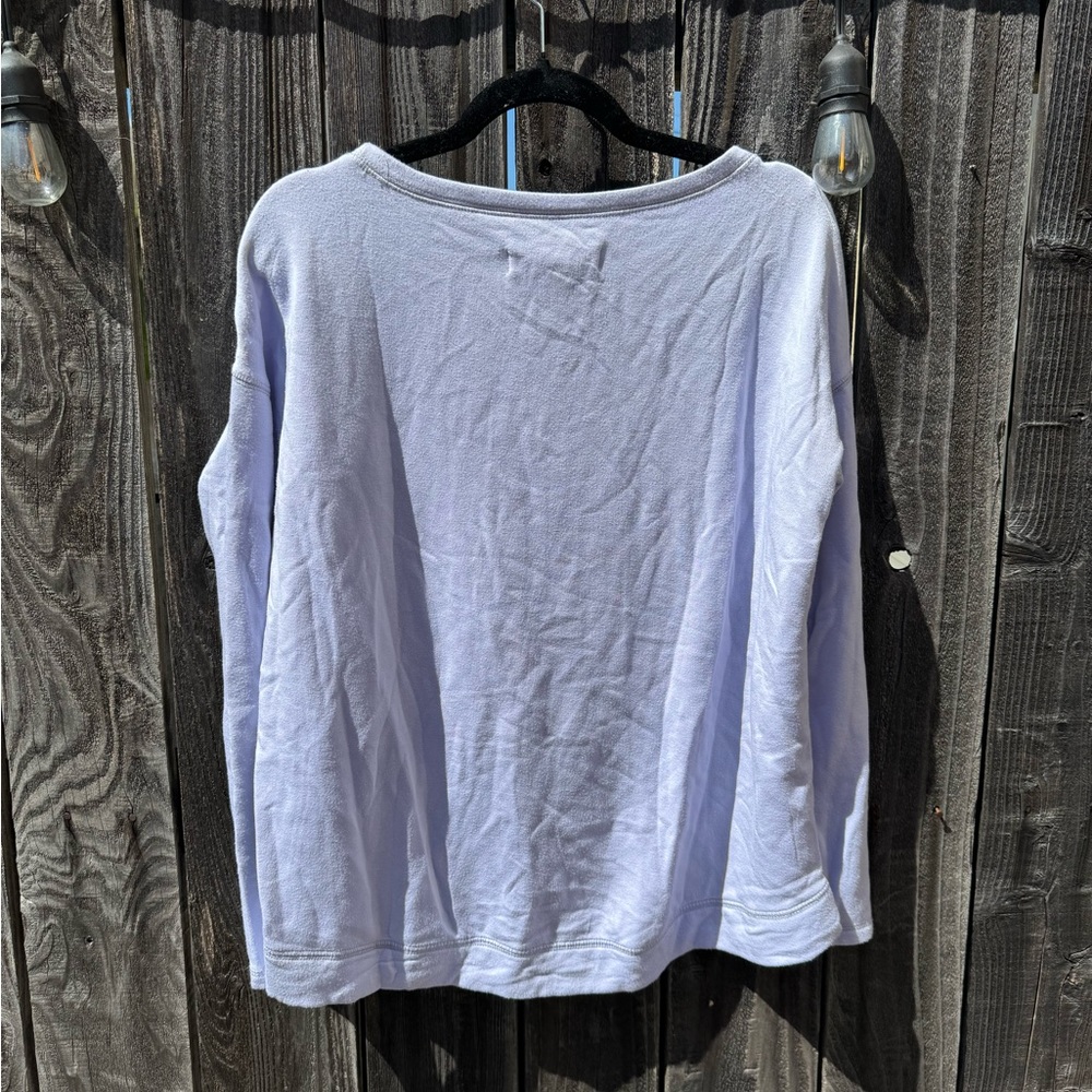 3/$15 CLEARANCE Workshop Lavender Purple Scoop Neck Soft Fleece Lined Sweatshirt - Picture 2 of 10